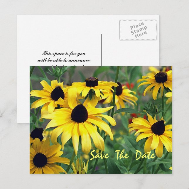 De Anúncio Flores Amarelas Salvam o Cartão Postal da Data (Frente/Verso)