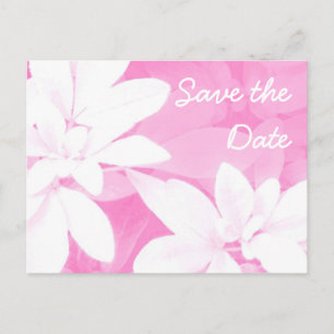 De Anúncio Folhas Macias Rosa cartão postal 'Save the Date'