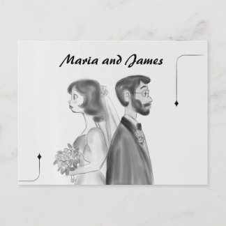 De Anúncio Noivo & Noiva Personalizados - Cartão Postal Vinta