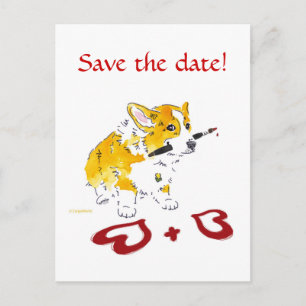 De Anúncio Salve a data! Cartão postal Corgi