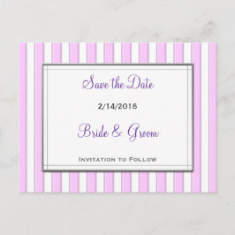 De Anúncio Salve a Data Cartão Postal Listras Rosa