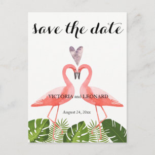 De Anúncio Salve a data tropical   cartão postal rosa flaming