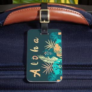 De Bagagem Aloha Havaiana Saudando Bagagem. Etiqueta
