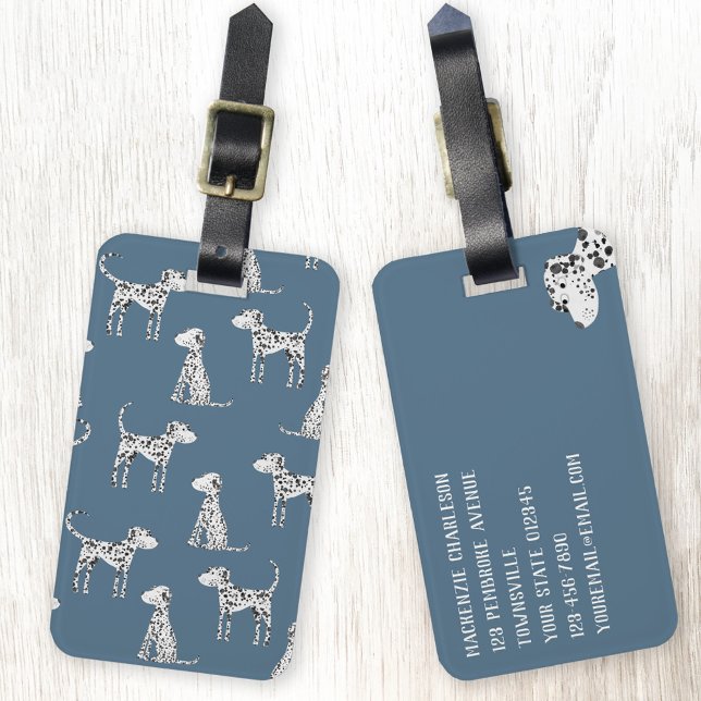 De Bagagem Diversão da etiqueta do cão Dalmático (Dalmatian dog pattern personalized luggage tag)