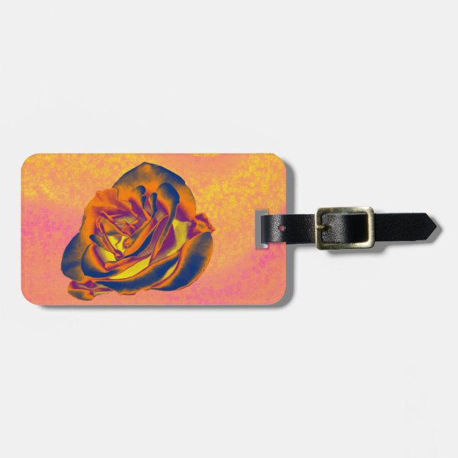 De Bagagem Etiqueta laranja Rosa (Frente Horizontal)