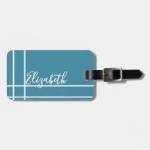 Etiqueta personalizada minimalista azul oceano par