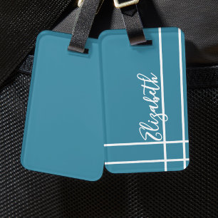 De Bagagem Etiqueta personalizada minimalista azul oceano par