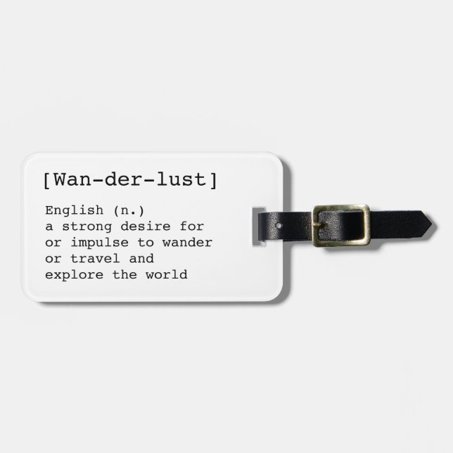 De Bagagem Etiqueta Wanderlust (Frente Horizontal)
