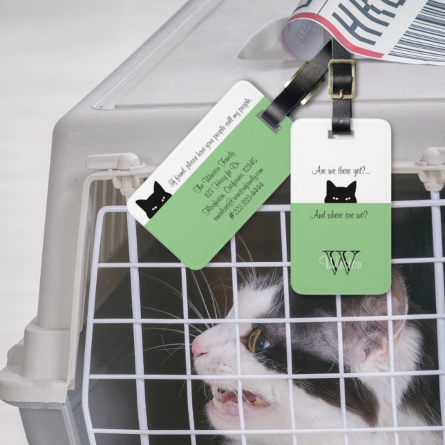 De Bagagem Gato Sneaky, onde estamos colocando a etiqueta do  (Criador carregado)