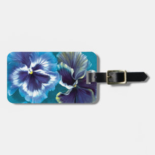 De Bagagem Pansy floral belas artes botânicas com a etiqueta