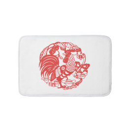 De Banheiro Papercut chinês Rooster Ano 2017 tapete branco