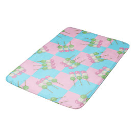 De Banheiro Pastel Azul-Cor-de-Rosa Verificado com tapete Dang