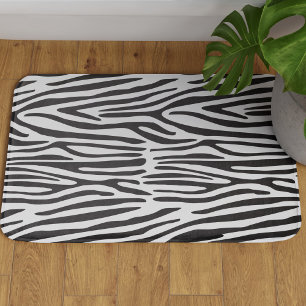 De Banheiro Zebra branca preta tira tapete para impressão ani