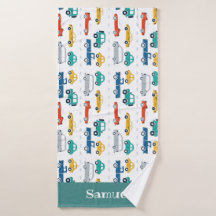 Carroçaria Veículos Crianças Nome Toalha Personali