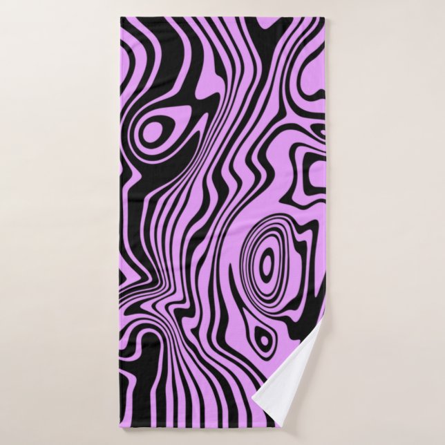 De Banho Toalha abstrato Wavy Purple Bath - Escolha a cor (Toalha de Banho)