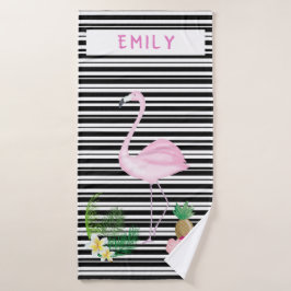De Banho Toalha Flamingo Beach Personalizada