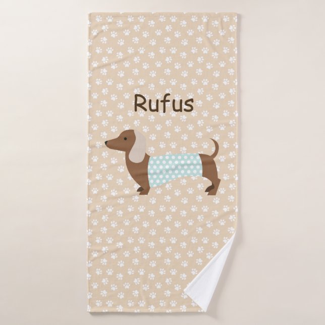 De Banho Toalha Personalizada Dachshund Rufus (Toalha de Banho)