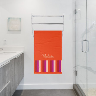 De Banho Vibrante Summer Stripes Bath Toalha - Vermelho lar