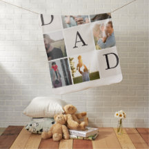 Cobertor Personalizado com Foto do Pai e do Bebê