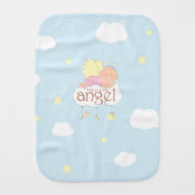 Pano azul do burp do anjo pequeno doce