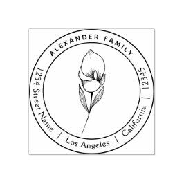 De Borracha Boho floral desenhado Lily carimbo personalizado