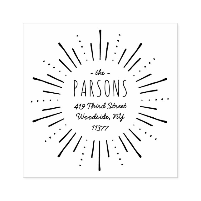 De Borracha Carimbo do endereço do Starburst Monographic (Impressão)