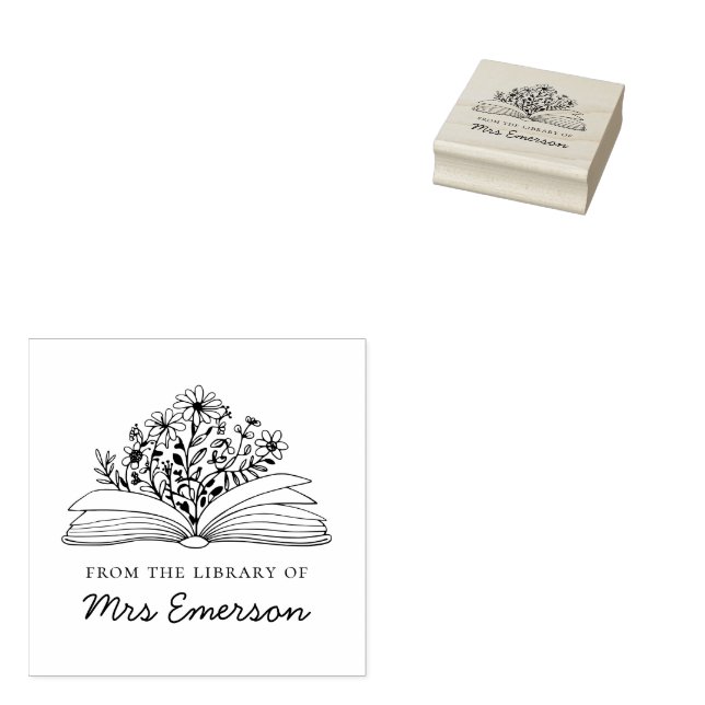 De Borracha Carimbo Floral do Professor (Carimbado)