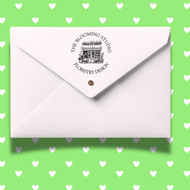 De Borracha Carimbo Florist Storefront Studio (Personalize your flower shop branding with the Florist Storefront Studio Rubber Stamp)