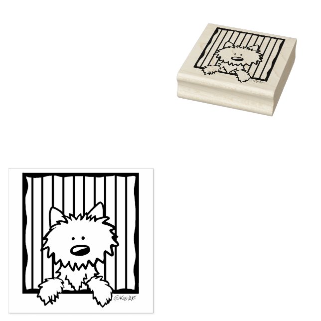 De Borracha Carimbo ©️ Kim Niles KiniArt Westie (Carimbado)