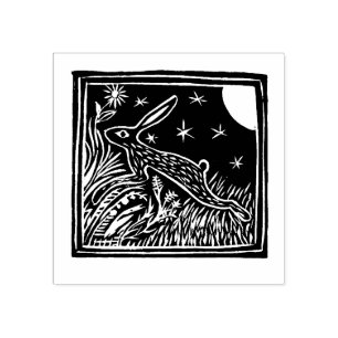 De Borracha Carimbo Lino Cut Hare