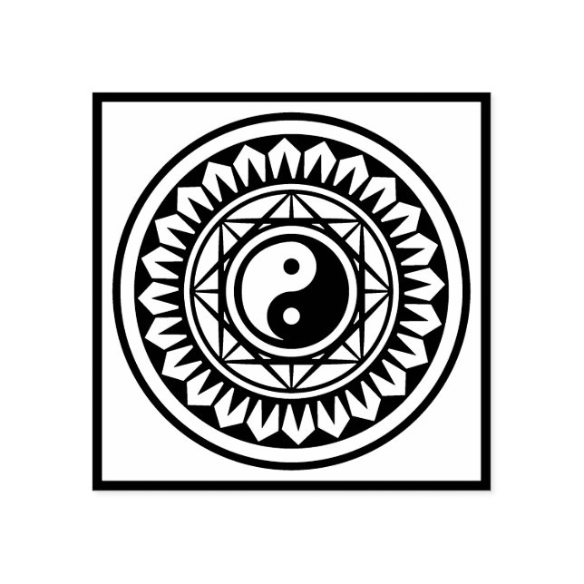 De Borracha Carimbo Mah Jongg Yin Yang (Impressão)