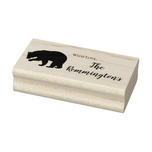 De Borracha Carimbo Personalizado - Urso Preto