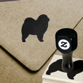 De Borracha Chow Chow Dog Raça Silhouette Carimbo