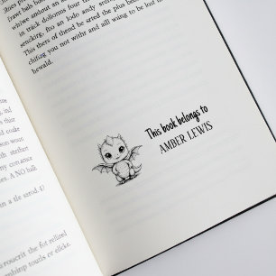 De Borracha Dragão Fofo Este Livro Pertence a Carimbo