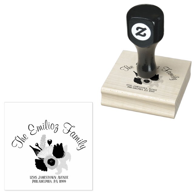 De Borracha Florais Nome Desenho Mão Endereço Carimbo (Carimbado)