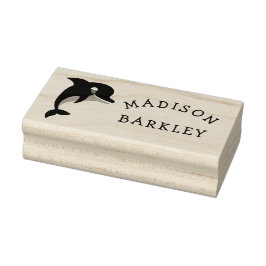 De Borracha Golfinho Cute Kid Nome Adorável Carimbo