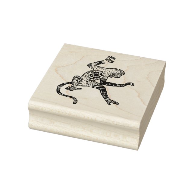 De Borracha Macaco, Mandala Macaco Arte Madeira Carimbo (Carimbo)