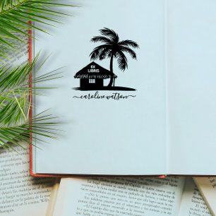 De Borracha Palm Ex libris Carimbo