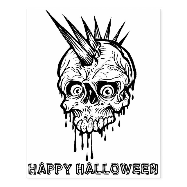 De Borracha Punk Rock Skull Halloween - Carimbo (Impressão)