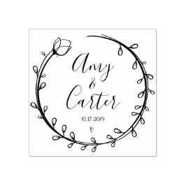 De Borracha Rústico Jardim Guarde o logotipo da data Carimbo