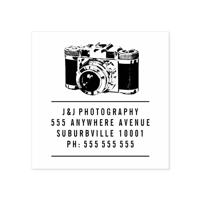De Borracha Vintage Camera Fotografe Carimbo (Impressão)
