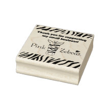 Zebra Rosa Obrigado Carimbo | Suprimentos para emp