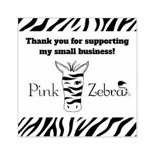 De Borracha Zebra Rosa Obrigado Carimbo   Suprimentos para emp