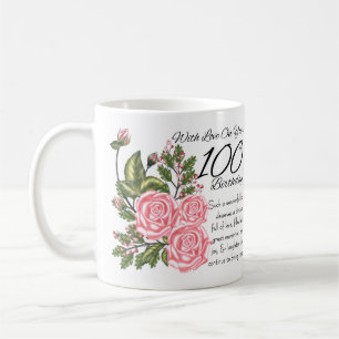 De Café 100th Branco do aniversário caneca branca clássi
