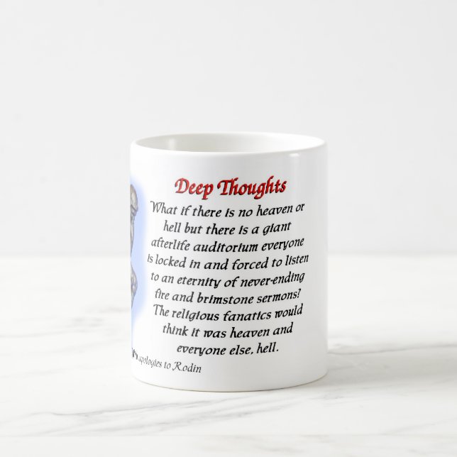 De Café 20 Pensamentos profundos - caneca do céu e do infe (Centro)