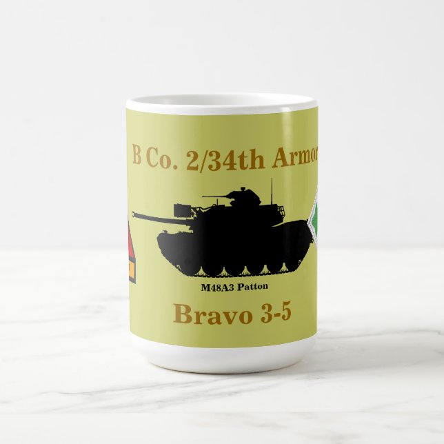 De Café 2/34th Armadura, 4ns Inf. Div. Caneca do costume (Centro)