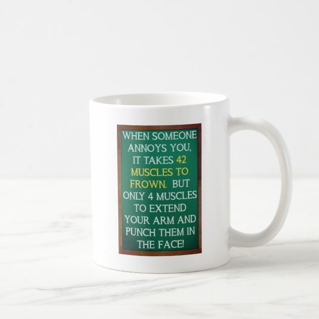 De Café 4 Músculos para Soco Caneca Engraçada (Direita)