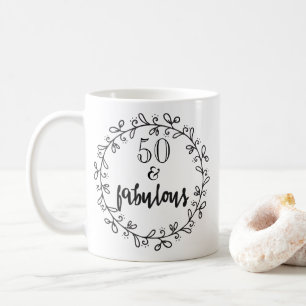 De Café 50 & 50th caneca fabulosa do aniversário