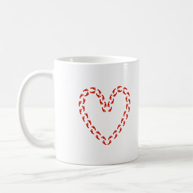 De Café 50 pés da caneca do vermelho do amor (Esquerda)