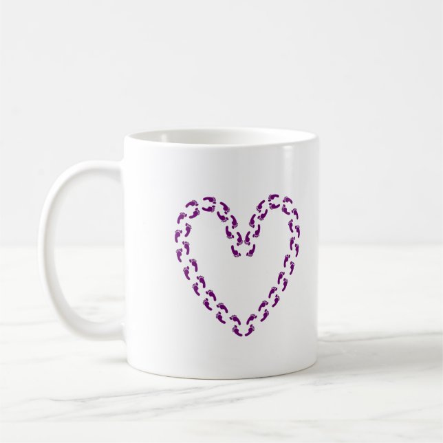 De Café 50 pés do roxo da caneca do amor (Esquerda)